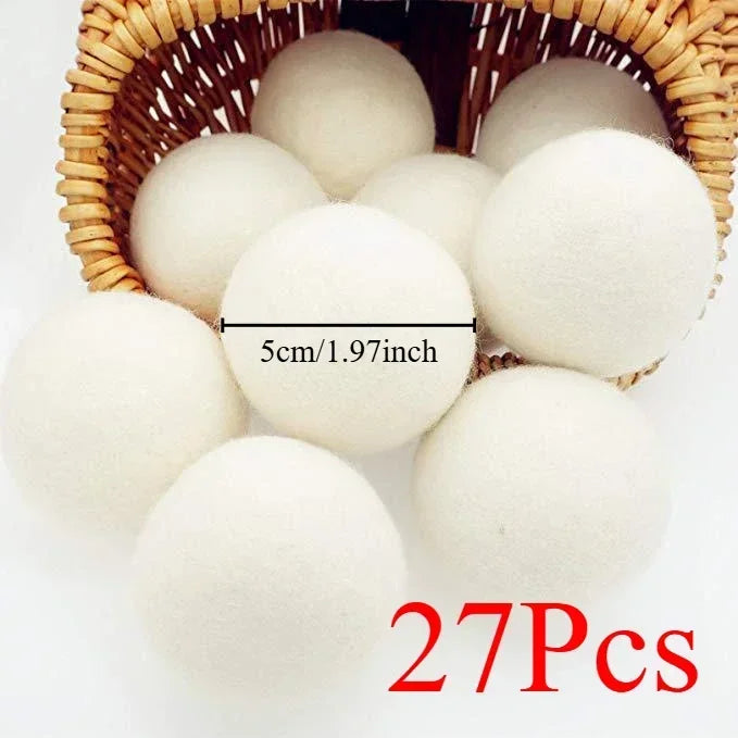 30-Pack Wool Dryer Balls Handmade Drying Balls Dryer Reusable Natural Fabric Softener Reduce Wrinkles and Decrease Drying Time Zpaxo 27pcs