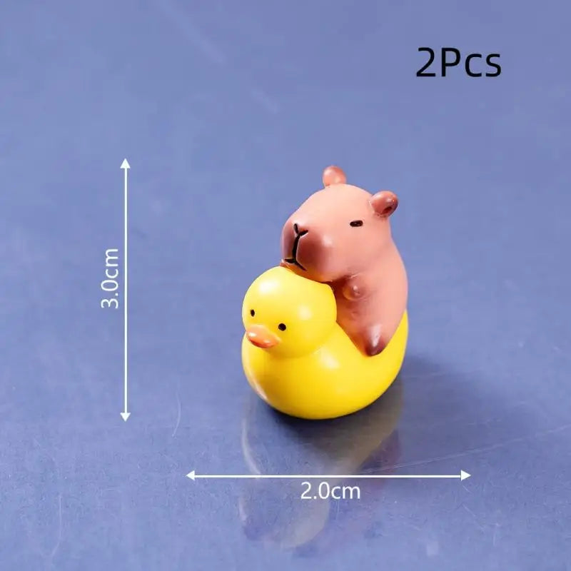 Mini Capybara Resin Figurines 2Pcs | Fairy Garden & Moss Decor