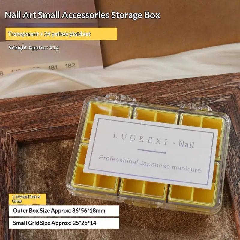 M24Grids Nail Decoration Accessories Storage Box Transparent Jewelry Zpaxo A6
