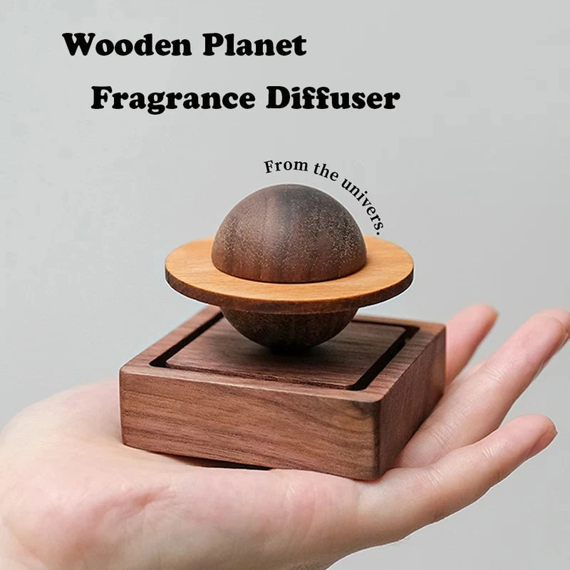 Wooden Aromatherapy Diffuser Scented Wood Planet-shaped Car Home