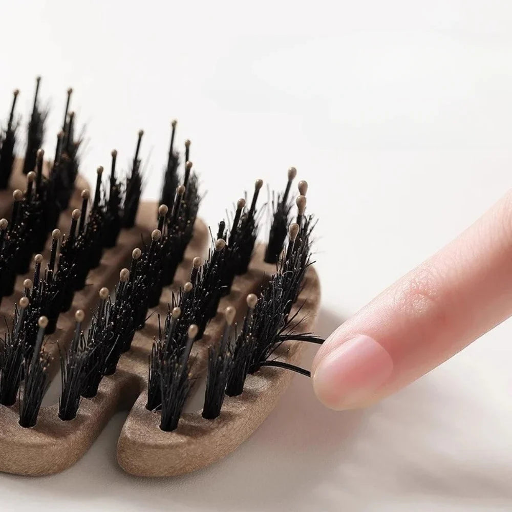 Boar Bristle Paddle Hair Brush Anti Static Comb Hairdressing Massage Comb Curly Hairbrush Salon Hair Styling Tools Makeup Tools Zpaxo