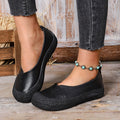 Spring Autumn Women Sneakers Casual Versatile Women Luxury Soft Leather Flat Sneakers Women Slip-on Shoes Retro Handmade Loafers Zpaxo black 40
