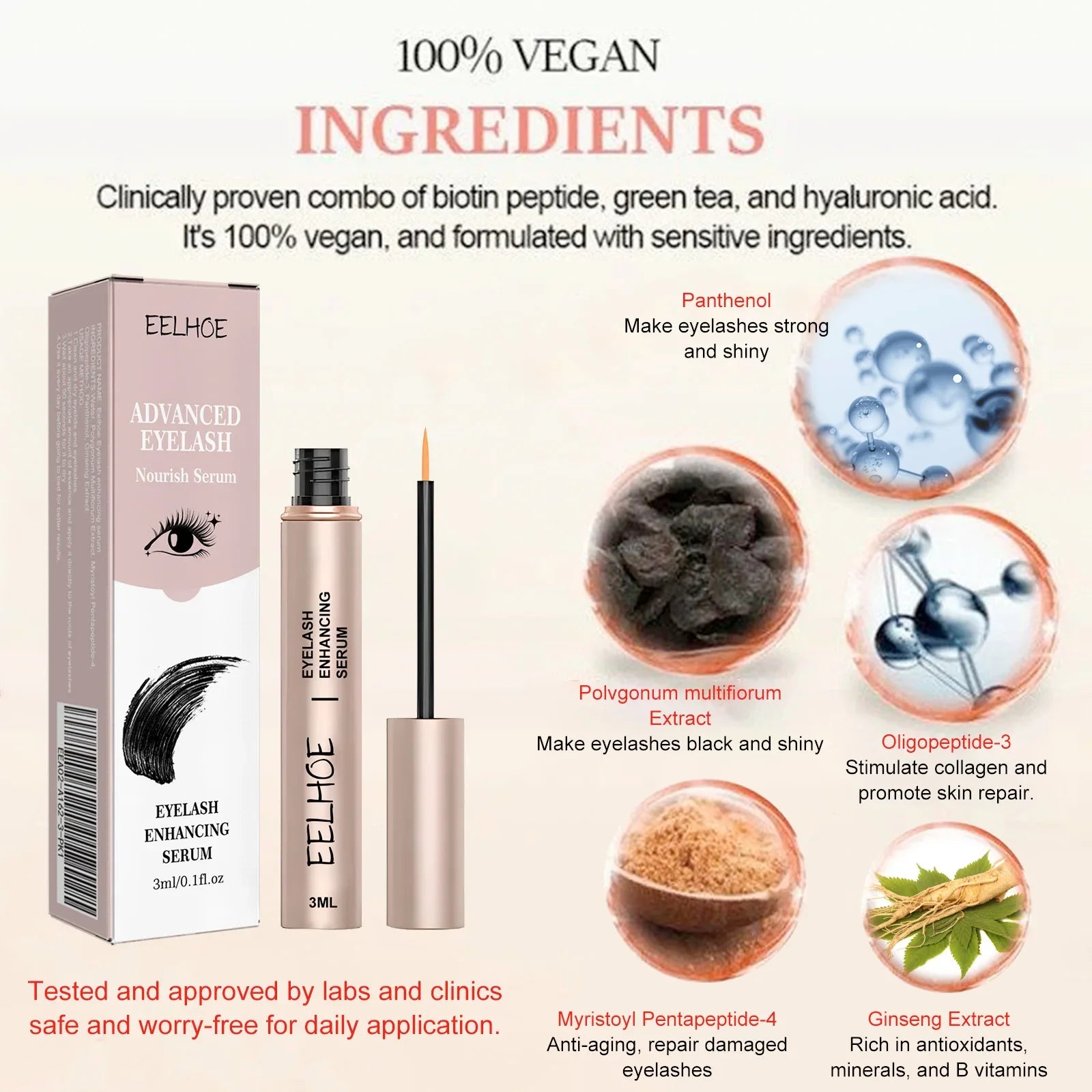Eyelash Growth Serum – Fuller, Thicker & Longer Lashes Eyelash Growth Serum Zpaxo