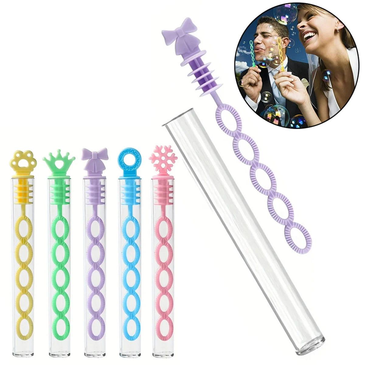 Mini Bubble Wands Set – Pastel Party Favors for Weddings & Events