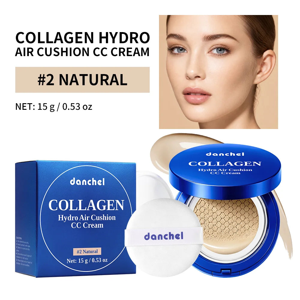 Collagen Hydro Air Cushion CC Cream Long Lasting Hydration Concealer Natural Dewy Finish Makeup Base Zpaxo 1natural