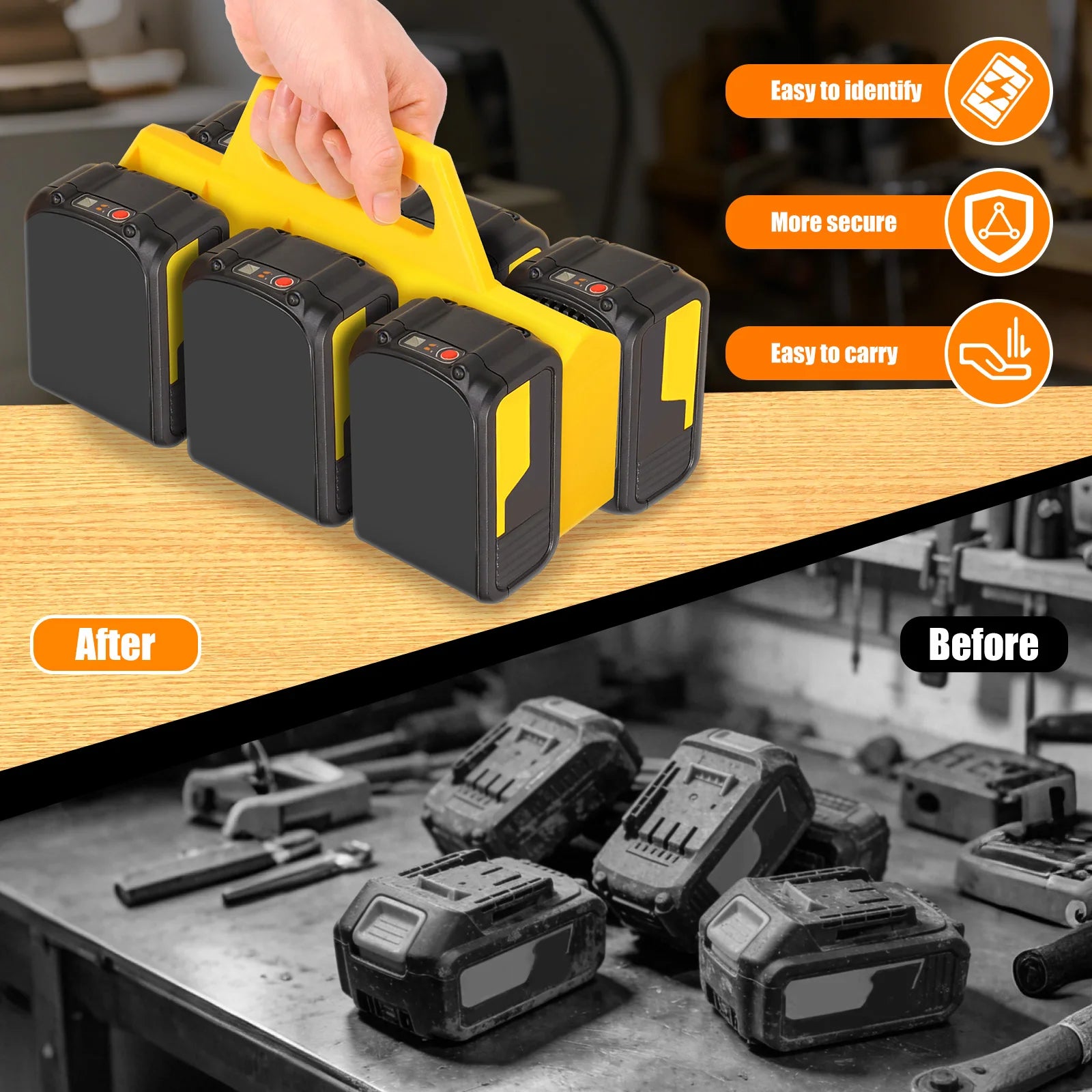 Battery Holder Rack For Dewalt Makita 18V14.4V 6Slot Electric Tool Wall Dock Slots Secure Snap Lock Mechanical Storage Organizer Zpaxo