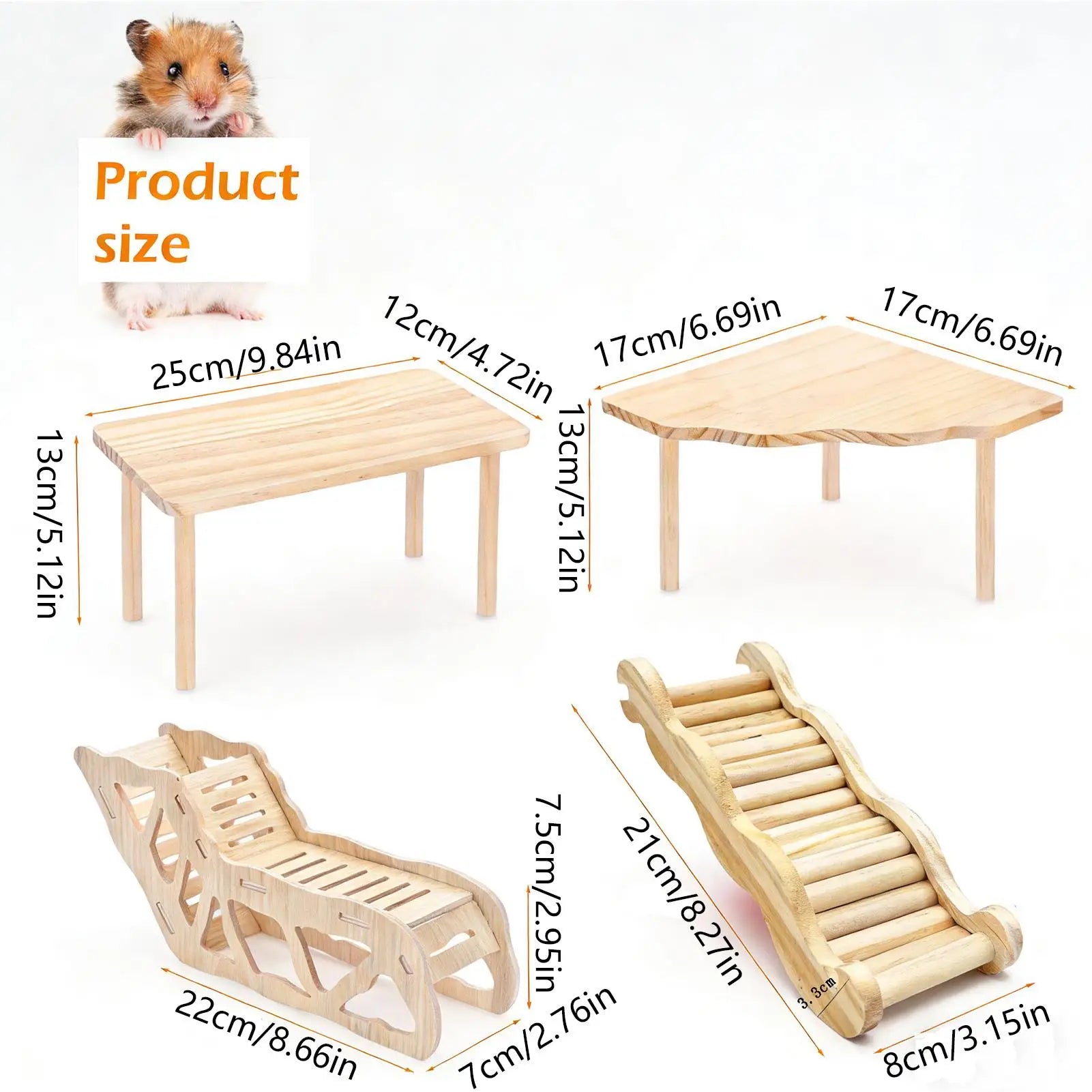 Hamster Ladder Wooden Ramp Playground Maze Funny Hamster Cage Accessories For Gerbil Mouse Mice Small Animal Ferret Squirrel Zpaxo