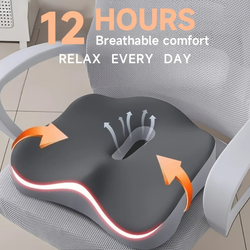 Ergonomic Seat Cushion Chair Three-zone Memory Foam Support Soft