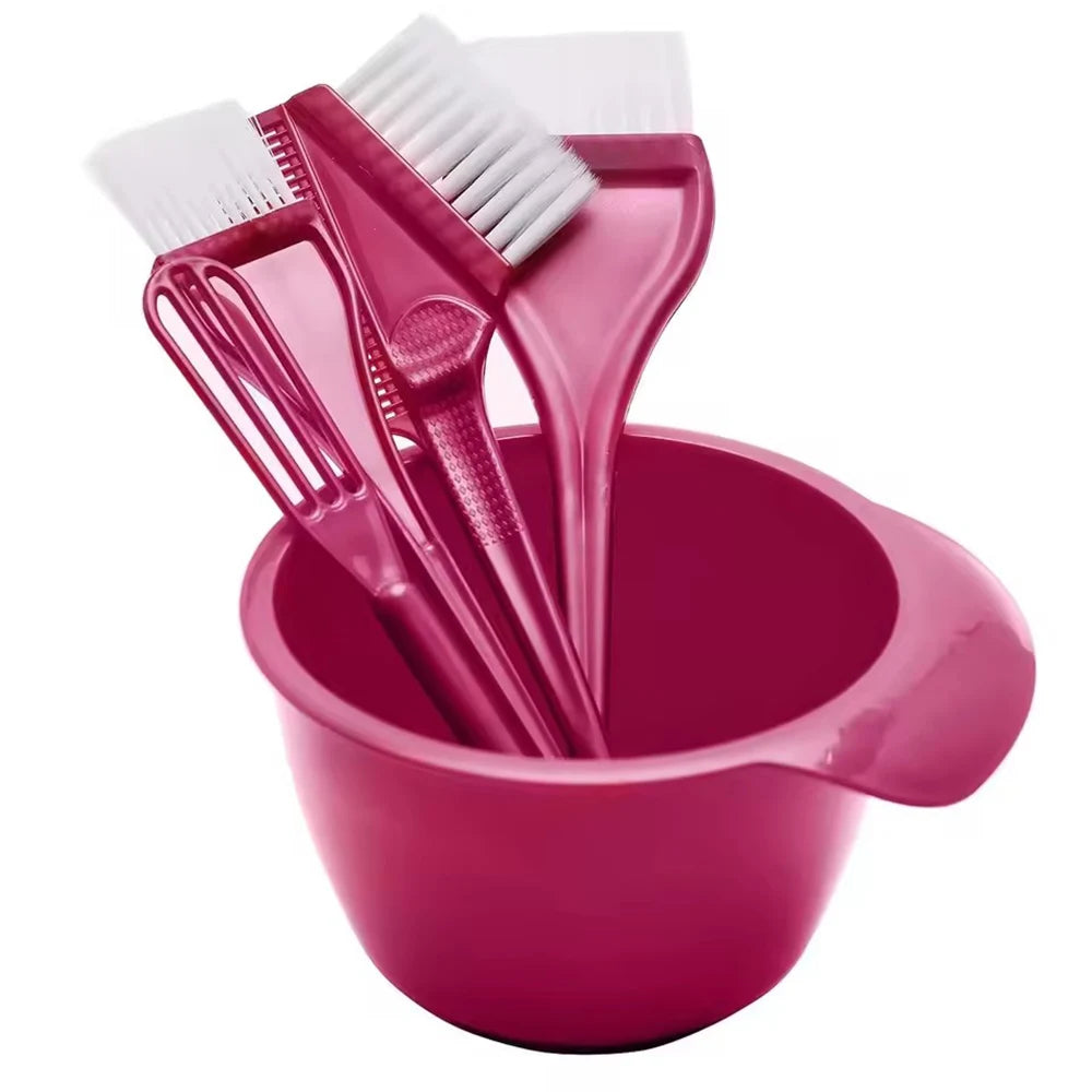 Premium Salon Hair Dye Coloring Brush Bowl DIY Dyeing Bleach Barber Zpaxo Rose red