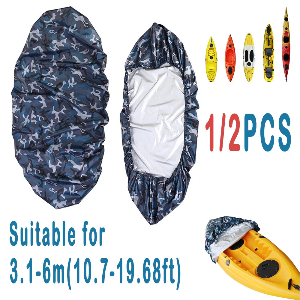 1/2PCS Professional Kayak Cover FOR 3.1-6 m Canoe Boat Durable Waterproof UV Resistant Dust Storage Cover Shield Kayak Accessori Zpaxo