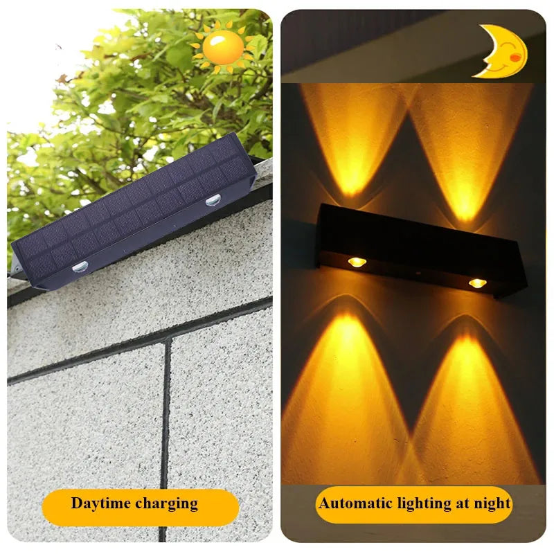 Newest Solar LED Lights Design Wall Washer Light Outdoor Lamp Yellow Zpaxo
