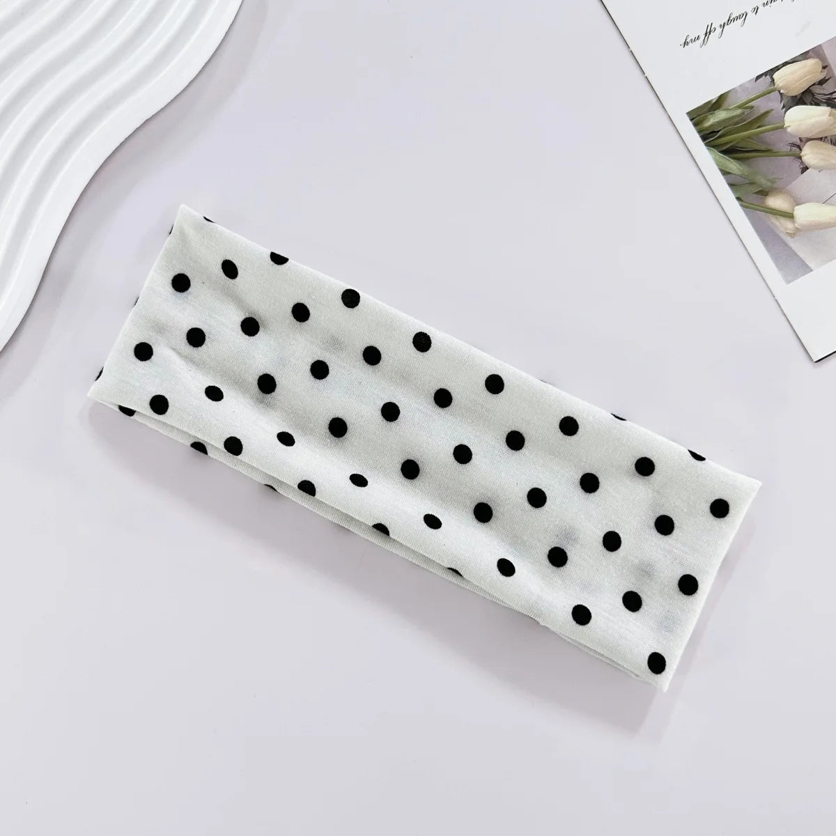 Y2K Retro Boho Breeze Wind Dot Stretch Women's Hairbands Korean Ins Zpaxo WHITE One Size