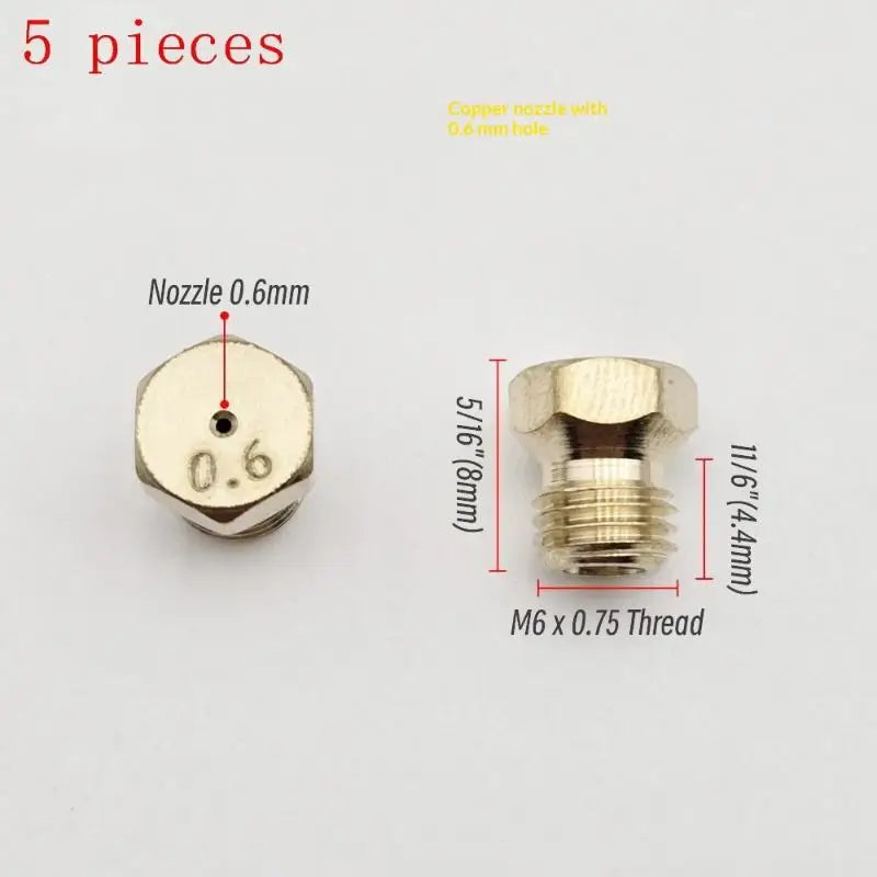 5-Pack LPG Brass Nozzle Jets – Gas Stove Burner Conversion Kit