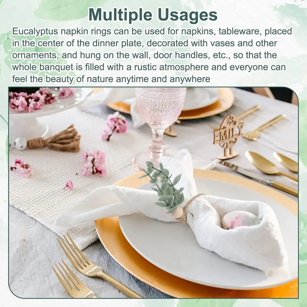 Eucalyptus Leaf Napkin Ring Hotel Western Restaurant Banquet Table
