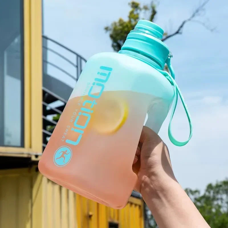 2 Liter Sports Water Bottle Straw Large Capacity Fitness Scale