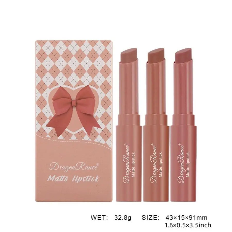 Matte Lipstick with Rich Colors, Moisturizing Lip Gloss, Easy-To-Apply Lip Glaze, Rotating Lipstick Pen, Three-Pack Lipstick Pens, Valentine's Day Gift Zpaxo