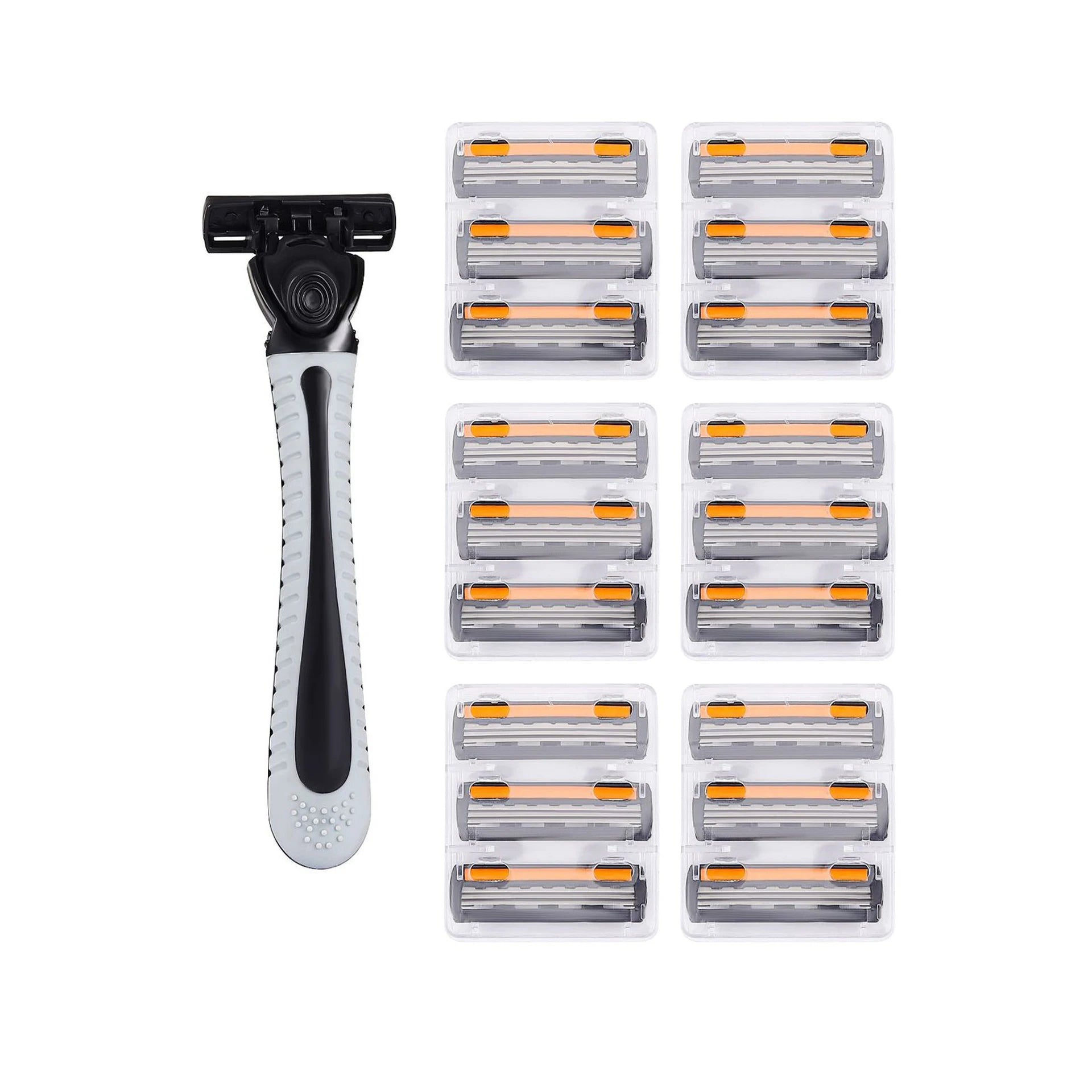 Men's Stainless Steel Shaver with Three Layer Blade Reusable Imported Razor Professional Barber Shaving Tools Zpaxo