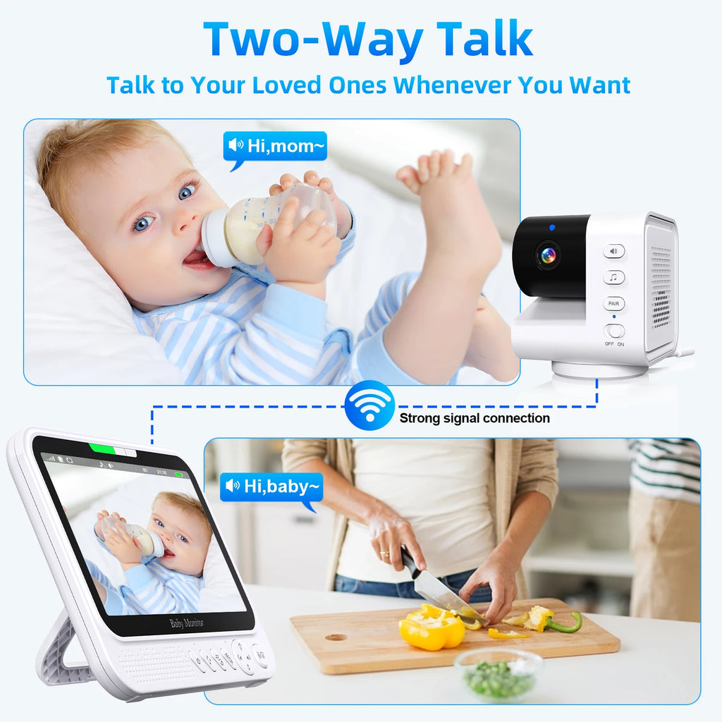 Video Baby Monitor Display Pan Tilt Zoom Babyphone IR Night Vision Zpaxo