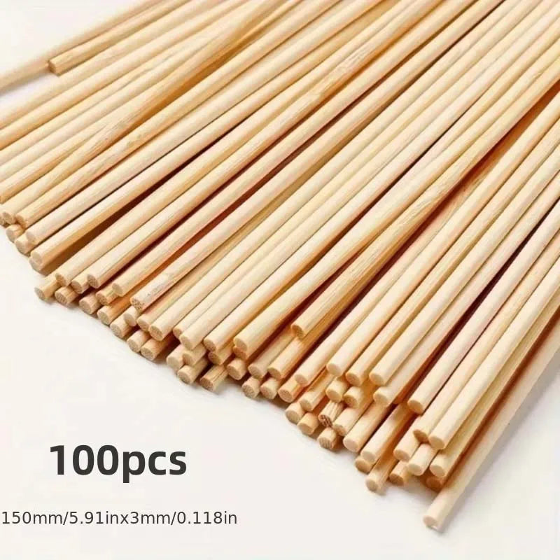 100-Pack Round Wooden Craft Sticks – DIY Models & Decor Wooden Craft Sticks Zpaxo 150mm