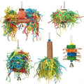 Interactive Bird Toy Natural Chew Colorful Paper Shredding Parrot