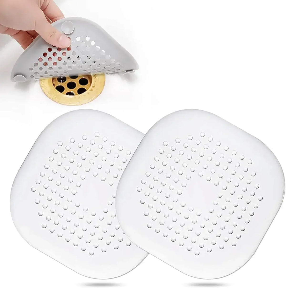 4pcs Hair Filter Shower Drain Plug Kitchen Sink Filter Sink Strainer Bathtub Shower Floor Drain Stopper Home Shower Accessories Zpaxo 2pcs-white