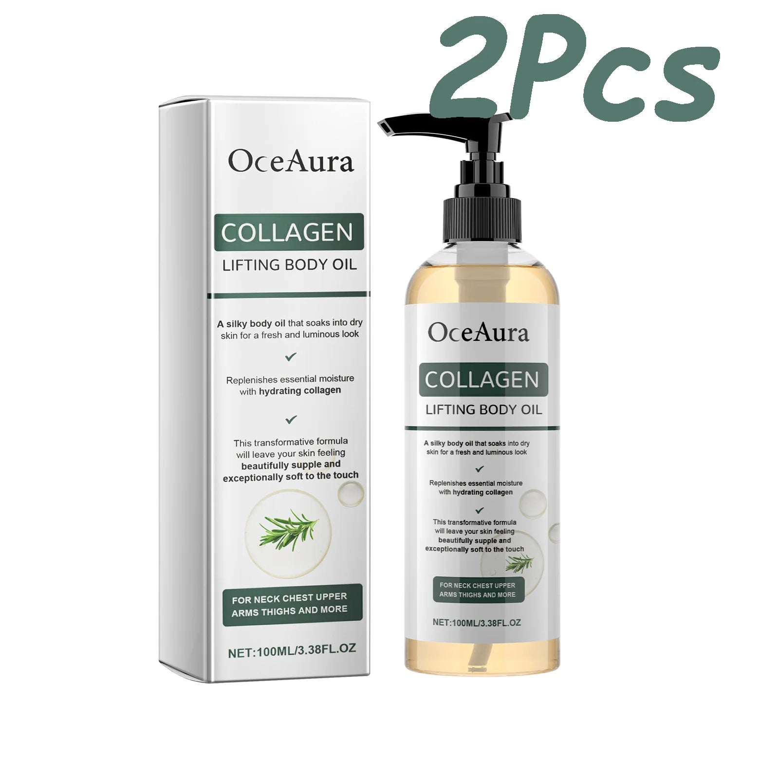 OceAura Collagen Lifting Body Oil – Firming & Hydrating 100ml Firming Body Oil Zpaxo 200ml Boxed