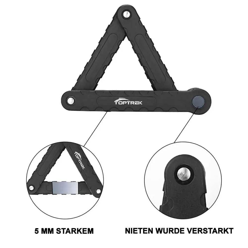 Toptrek Bicycle Lock Foldable Bike Lock MTB Road Fold Lock High Security Anti-Theft Scooter Electric E-Bike Bicycle Accessories Zpaxo