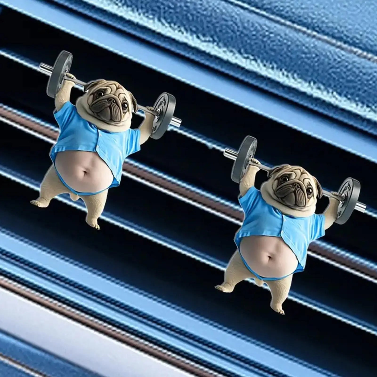 Car Vent Air Freshener Clips 2D Acrylic Weightlifting Dog Shape