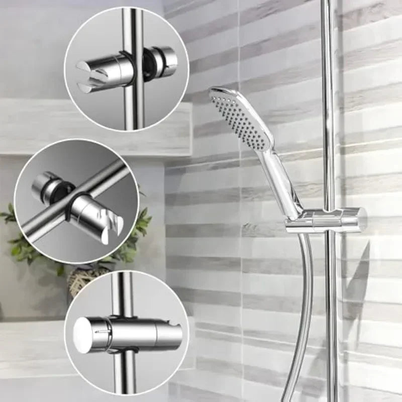 1pc Universal Shower Head Holder Adjustable 18~25mm ABS Chrome Shower Rail Holder Bathroom Accessories Shower Mounting Brackets Zpaxo