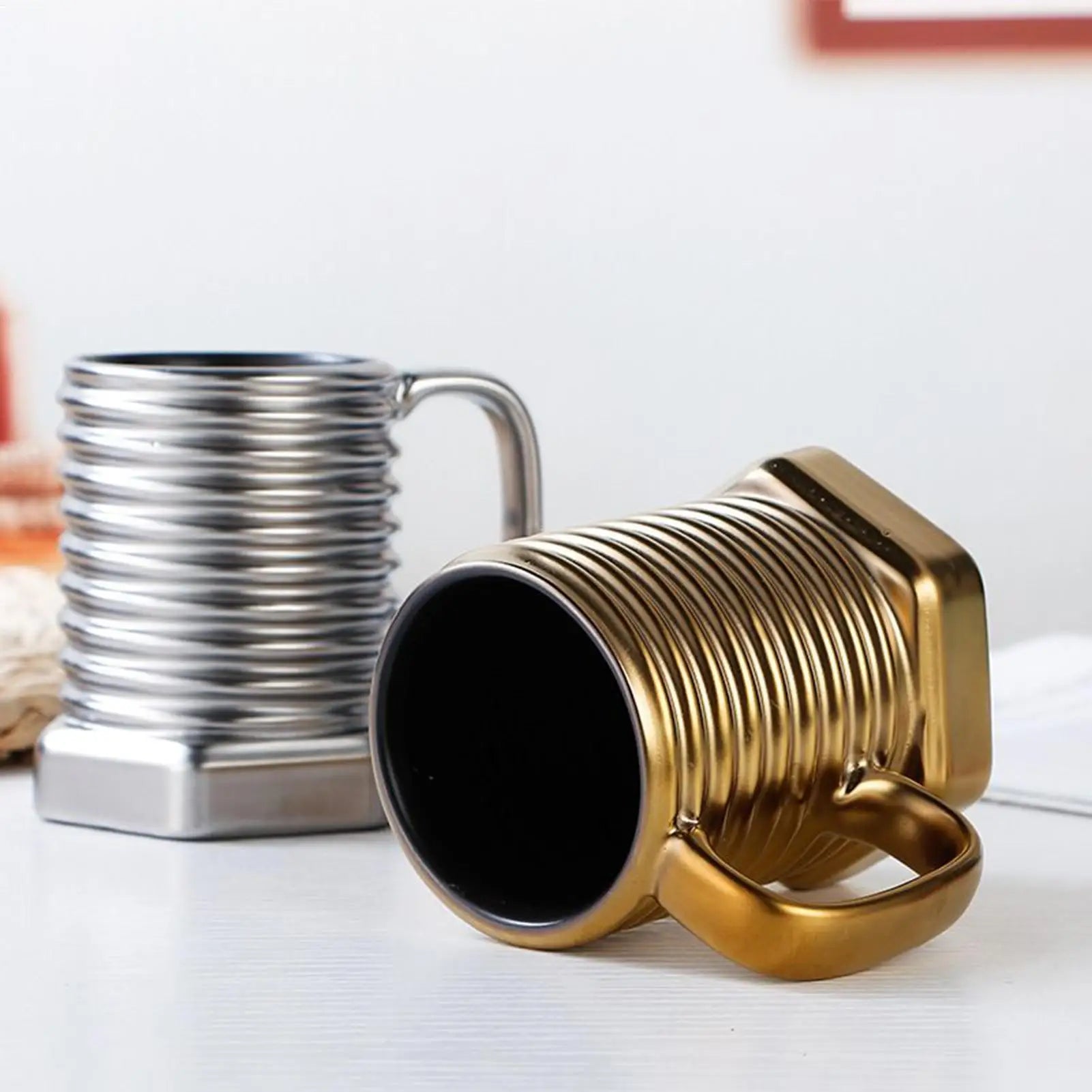Spiral Hexagonal Coffee Mug Screw Design Heat Resistant Drinkware
