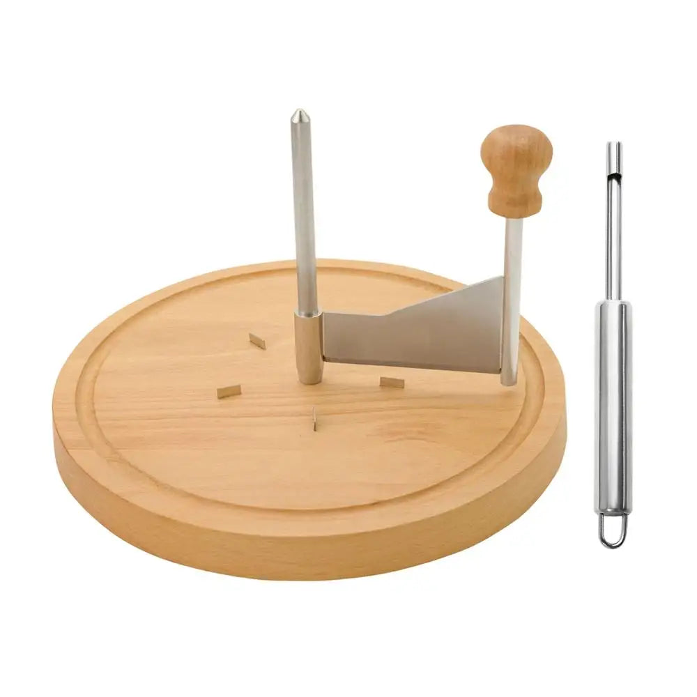 Cheese Curler Wheel Stainless Steel Wood Base Smooth Shaving Manual Handheld Cheese Flower Maker Slicer for Restaurant Cafe Home Zpaxo CN A