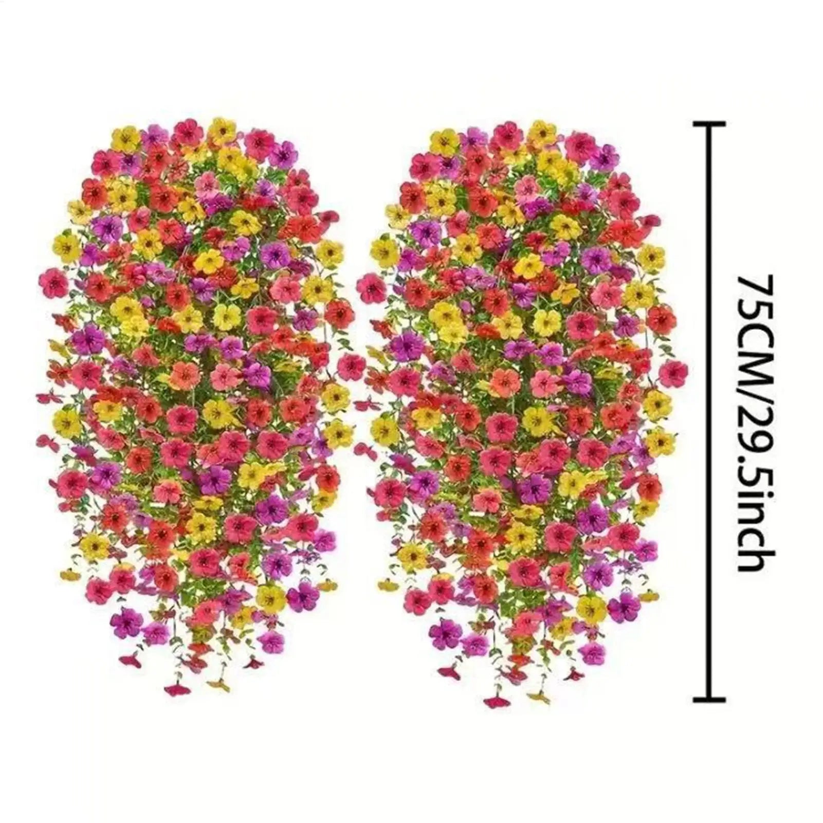 Artificial Hanger Flowers 2 UV Resistant Silk Plants Outdoor Spring