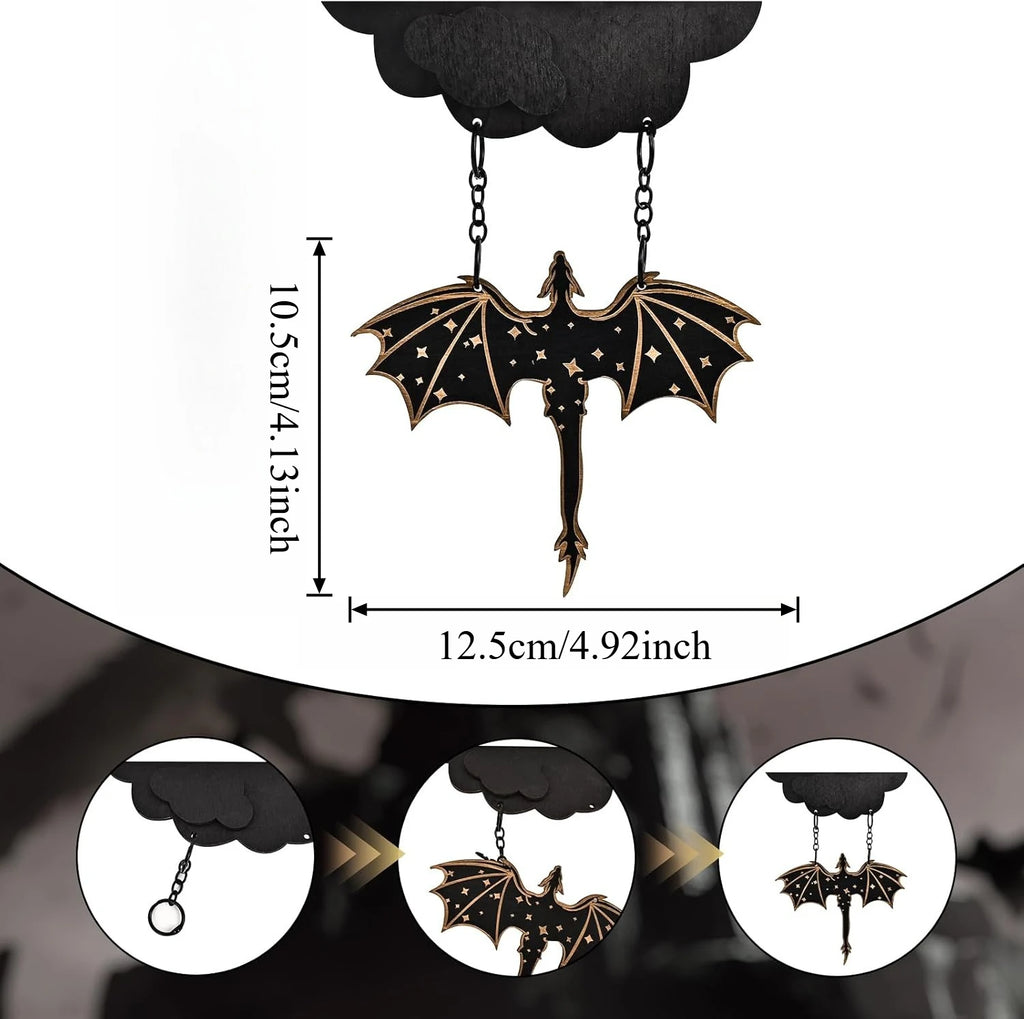 Wood Dragon Wall Shelf – Witchy Goth Decor for Book Lovers