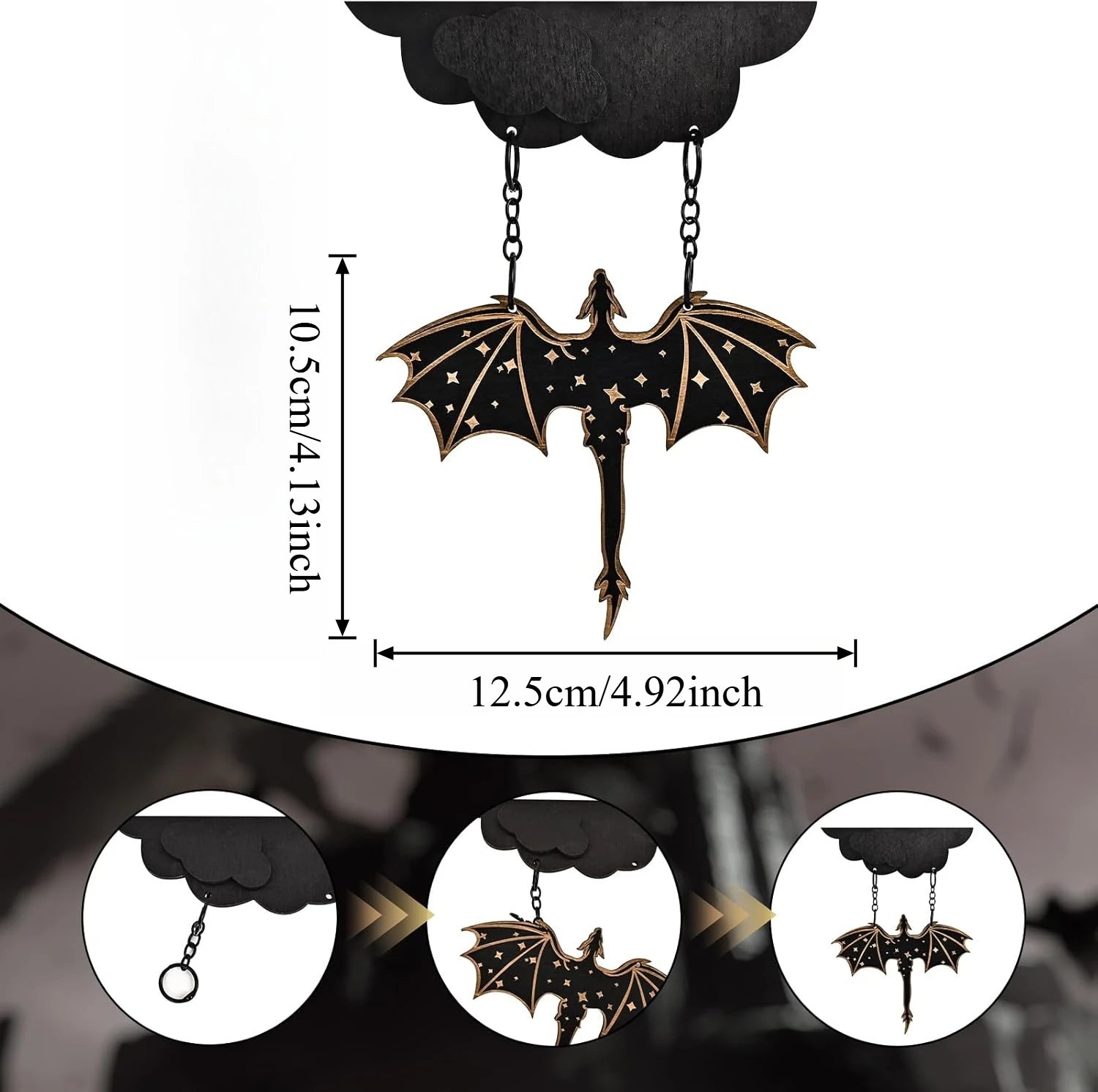 Wood Dragon Wall Shelf – Witchy Goth Decor for Book Lovers