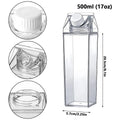 Reusable Clear Milk Carton Water Bottle 500ml / 1000ml Leak-proof Milk Box Water Bottle Portable Milk Bottles Water for Travel Zpaxo 500ml