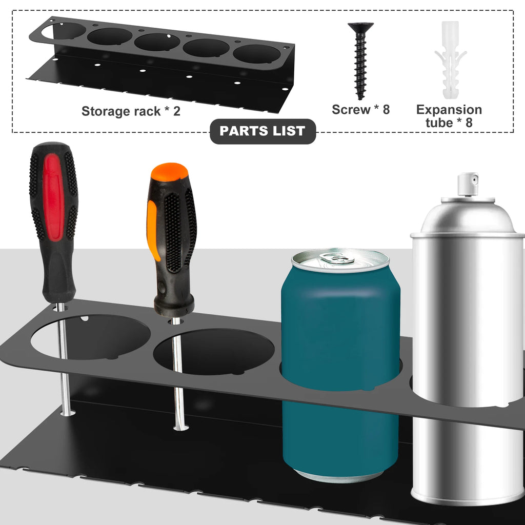 Carbon Steel Aerosol Spray Can Holder Large Opening Wall Mounted Aerosol Spray Organizer Multipurpose Easy Access Aerosol Bottle Zpaxo