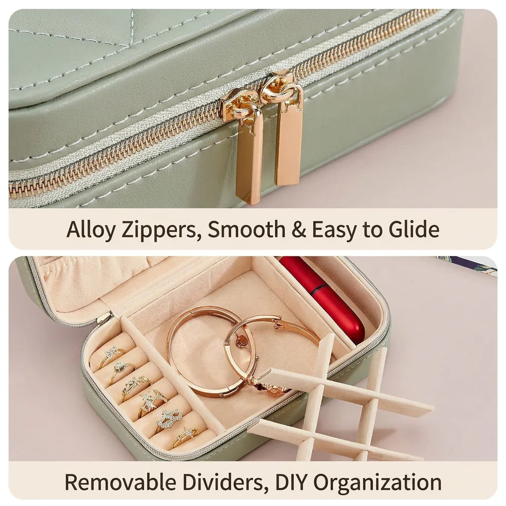 Double Layer Travel Jewelry Box – PU Leather Organizer