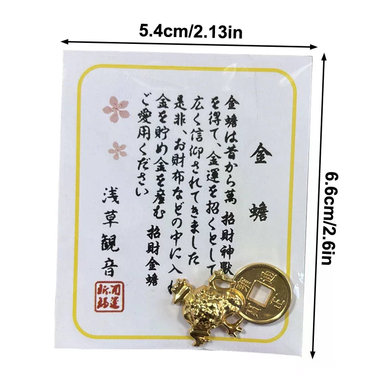 Fengshui Lucky Frog Wallet Charm Money Biting Golden Alloy Amulet Zpaxo