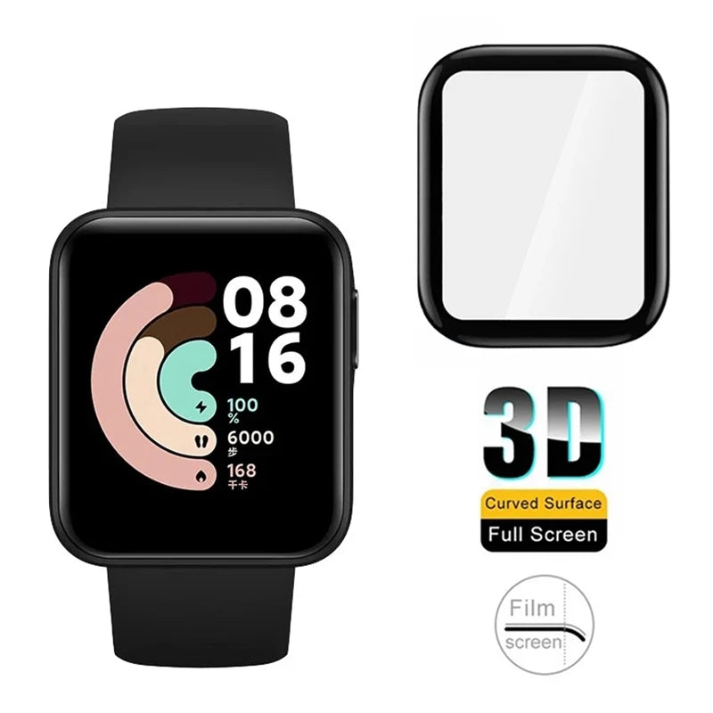 3D Tempered Soft Glass Watch Film For Xiaomi Mi Watch Lite Color 2019 Full Screen Protector For Redmi Watch 2 3 Lite Active Poco Zpaxo