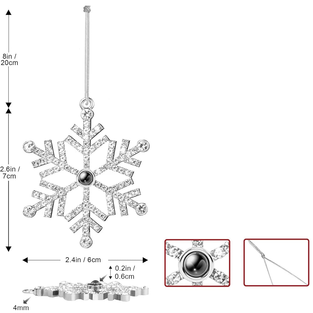 Hanging Snowflake Projection Pendant Photo Christmas Ornaments Gifts