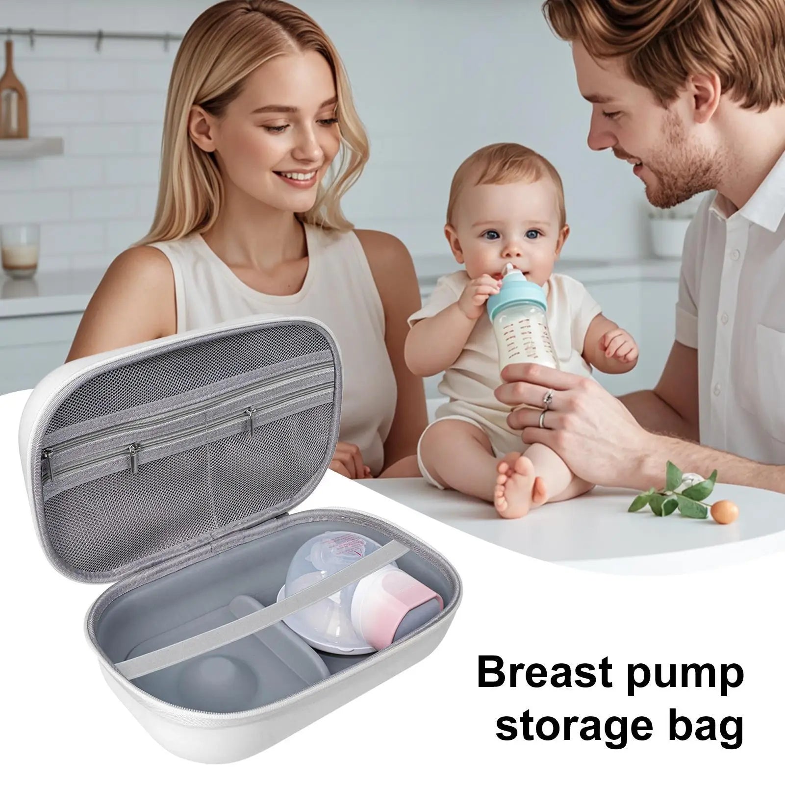 Portable Breast Pump Bag Travel-Friendly Pump Carrying Case Adjustable Portable Wearable Container For Travel Nursing Work Women Zpaxo