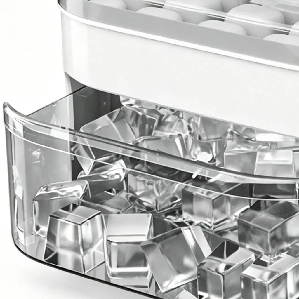 Double Layer Ice Cube Tray with Lid & Bin – 50 Cavity Ice Cube Tray Zpaxo