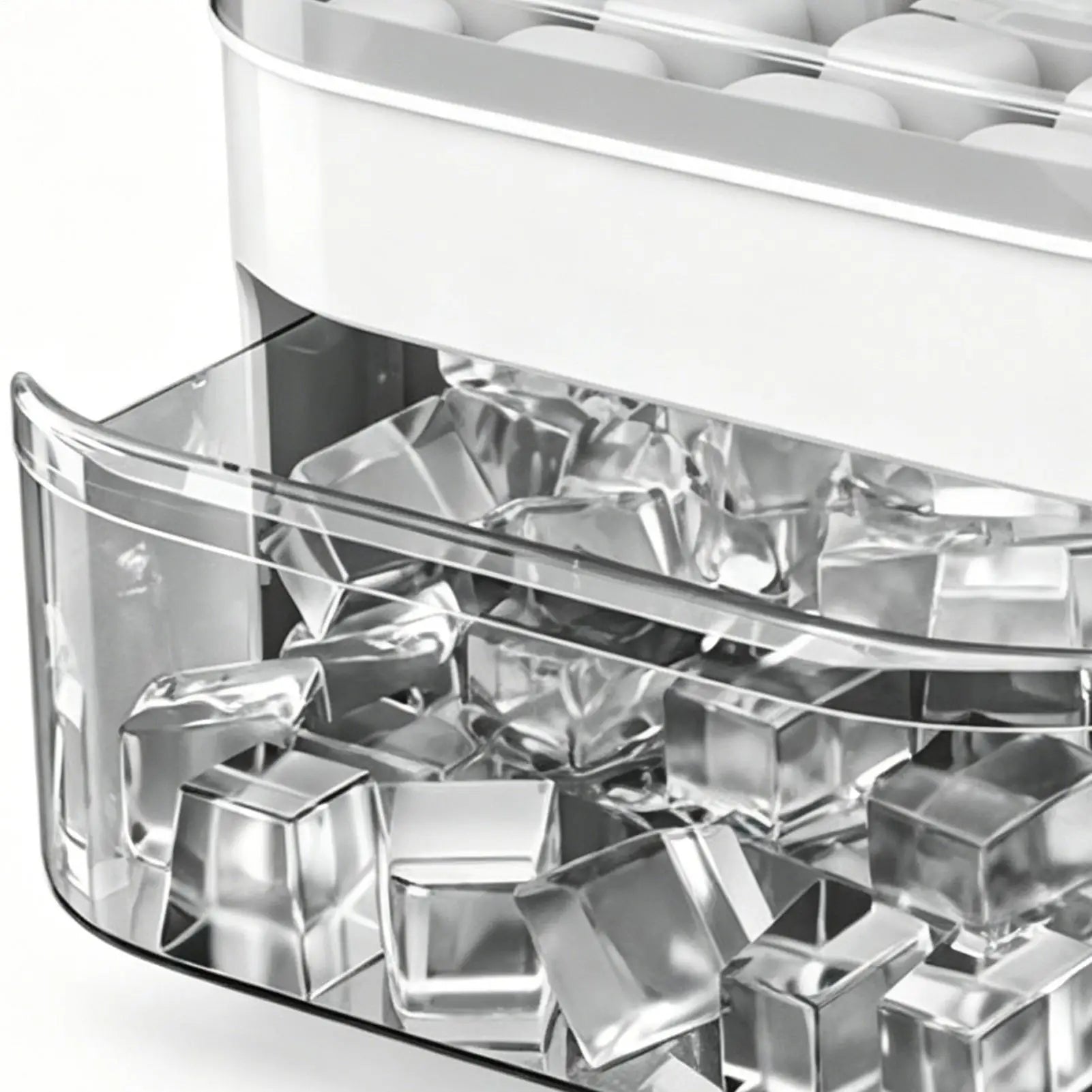 Double Layer Ice Cube Tray with Lid & Bin – 50 Cavity Ice Cube Tray Zpaxo