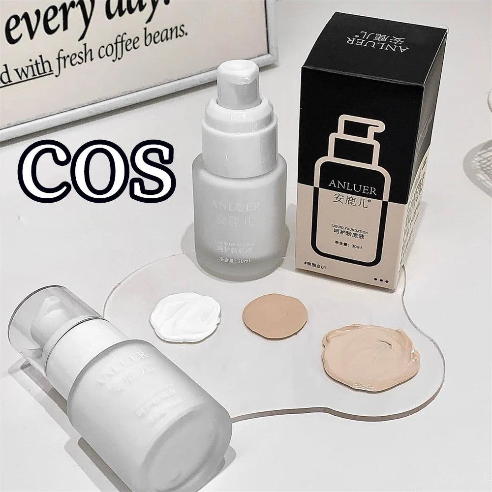 White Matte Face Foundation Full Coverage Long Lasting Waterproof Liquid Foundation Cosplay Stage Face Painting Flawless Makeup Zpaxo