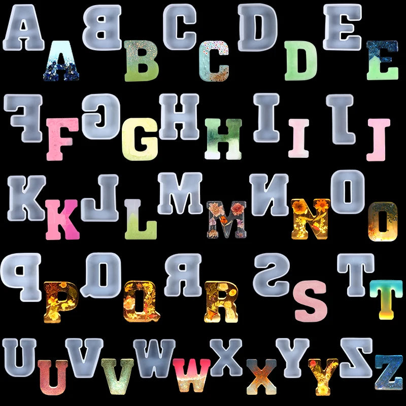 A to Z Large Letter Silicone Mold Capital Alphabet Epoxy Molds DIY Jewelry Craft Candle Making Birthday Party Cake Home Decor Zpaxo