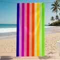 Extra Large Rainbow Stripe Beach Towel Soft Microfiber Quick-dry Wrap