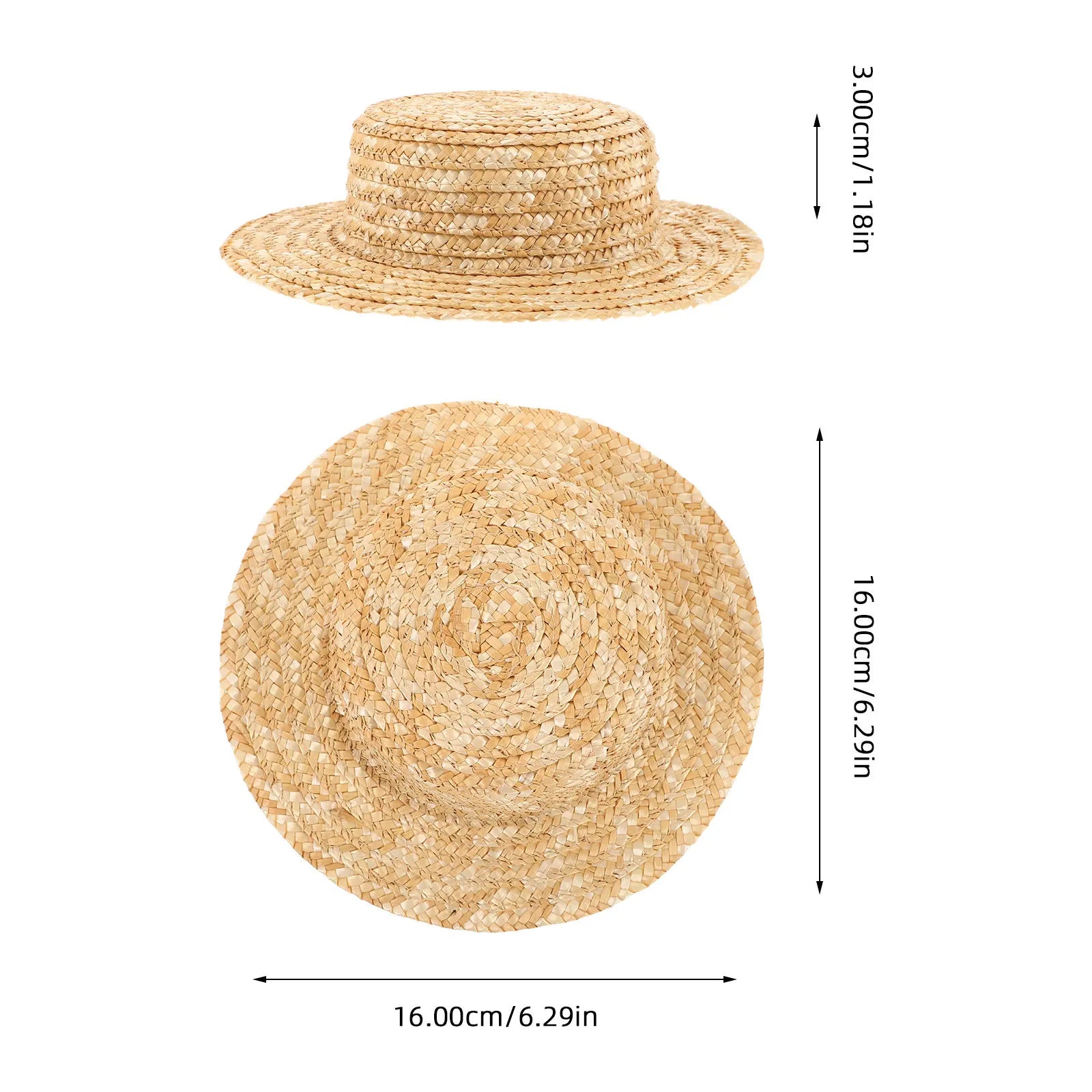 Mini Straw Hat Woven Round Inner Diameter DIY Crafts Photo Prop Small