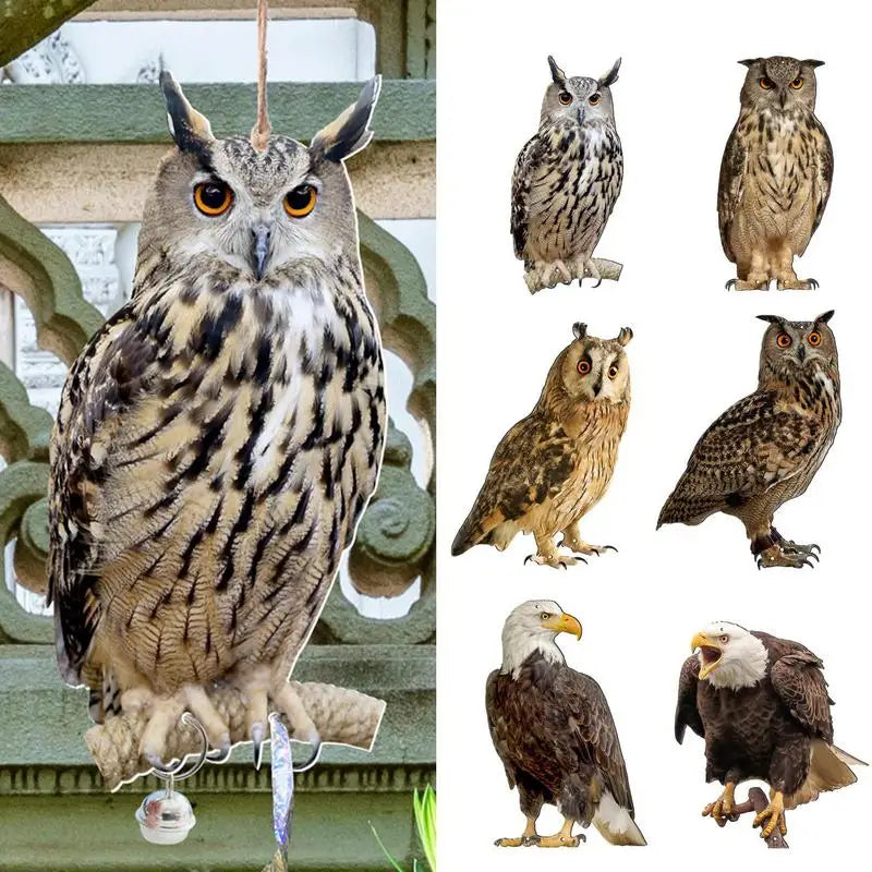 Owl Bird Repellent Bell Pendant Pastoral Orchard Scare Outdoor