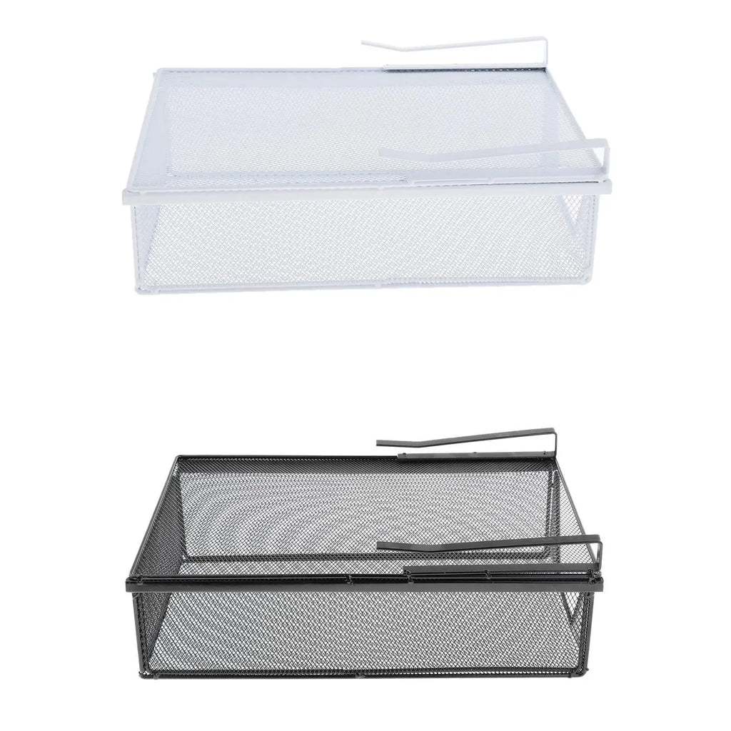 Hanging Pullout Drawer Basket Iron Decoration Space Saving Portable Closet Holder for Pantry Dining Room Under Desk Home Kitchen Zpaxo