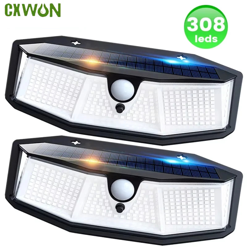 308 LED Solar Porch Light Motion Sensor Sunlight 3 Modes Street Wall Zpaxo